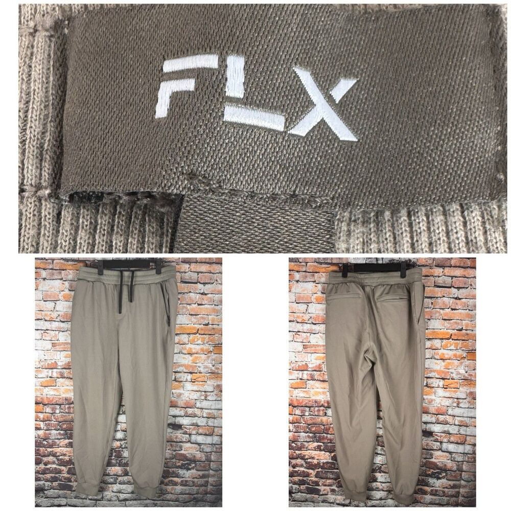 FLX Men's Jogger Brown Pants Athleisure Normalcore Medium Size 30